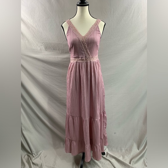 Pink Boho Lace-Straps Backless Cami Dress - Picture 6 of 9